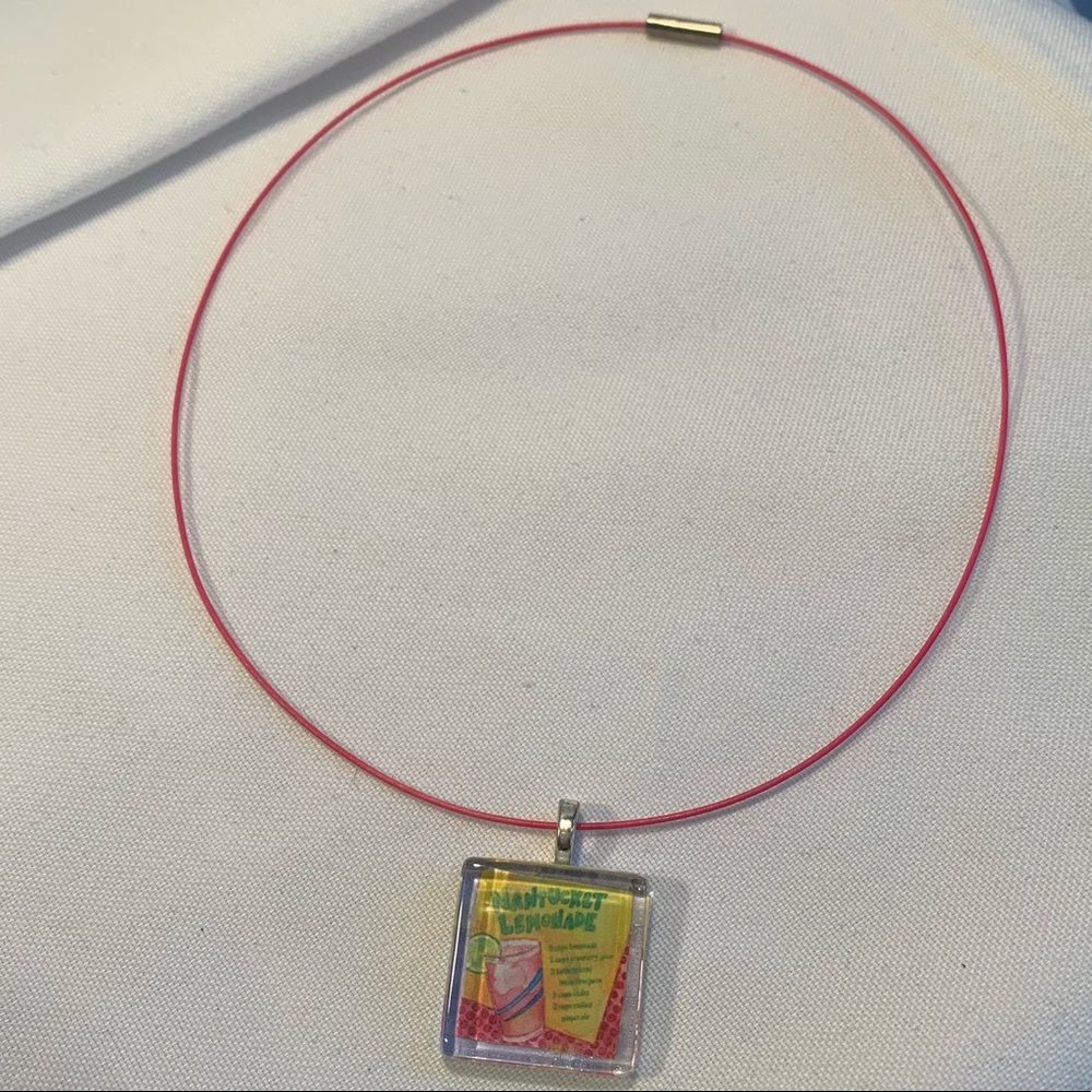 Pink Choker Necklace With “Nantucket” Pendant - Picture 2 of 6
